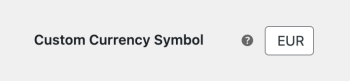 Custom currency symbol for WooCommerce