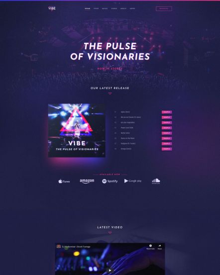 Vibe WordPress theme Home Layout