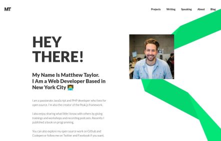 Matthew Taylor Joomla template Home Page in White Green Style