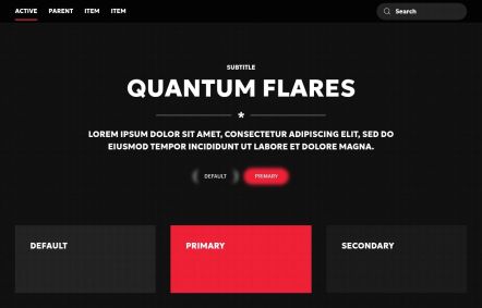 Quantum Flares Joomla template UI Elements in Black Red Style