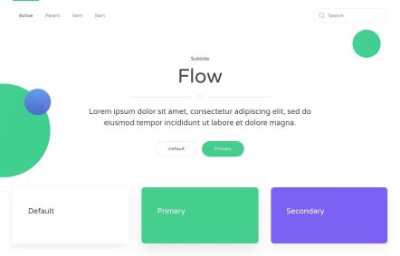 Flow Joomla template UI Elements in White Green Style