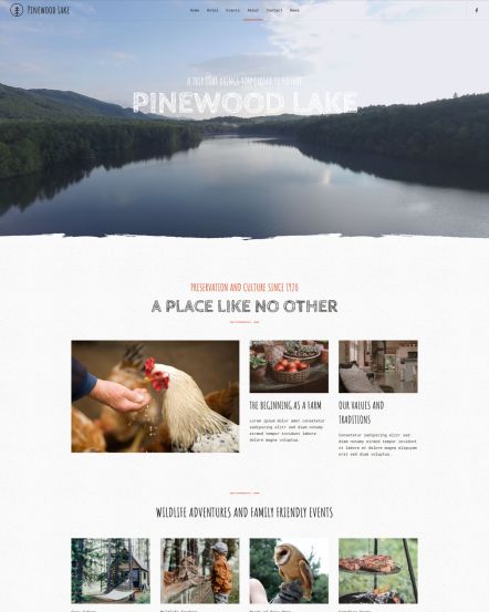 Pinewood Lake Joomla template About Layout