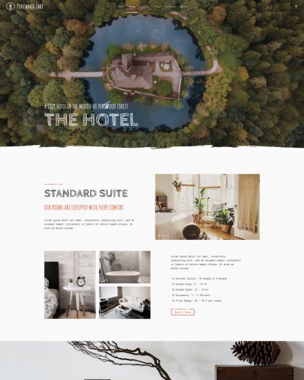 Pinewood Lake Joomla template Hotel Services Layout