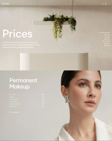 Glowbar Joomla template Price List Layout