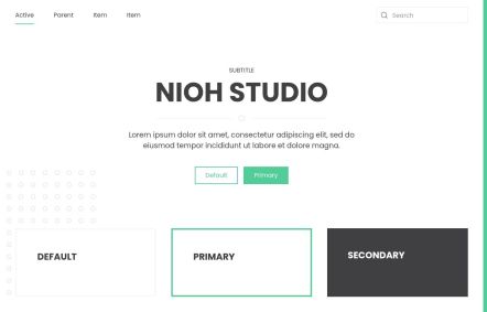 Nioh Studio WordPress theme UI Elements in Default Style