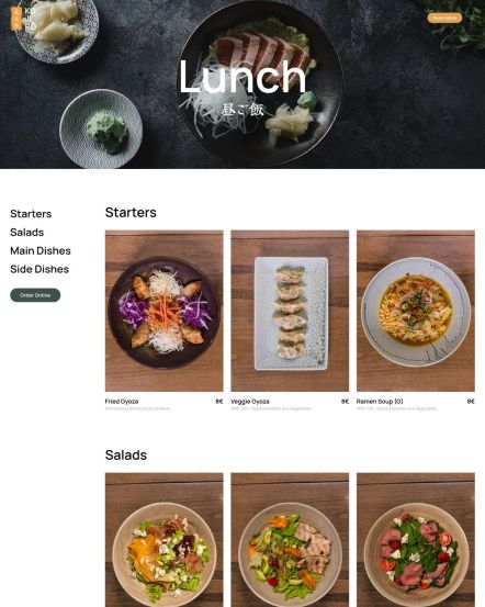 Kojiro Joomla template Dish Category Layout