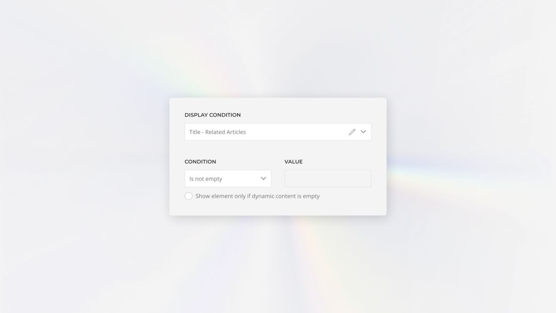 Display Conditions