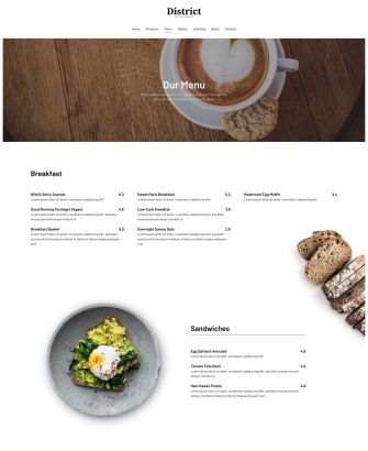 Menu Layout