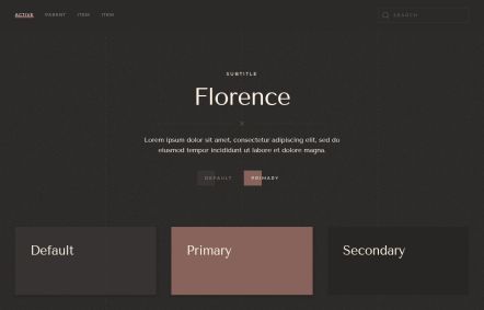 Florence Joomla template UI Elements in Dark Brown Style