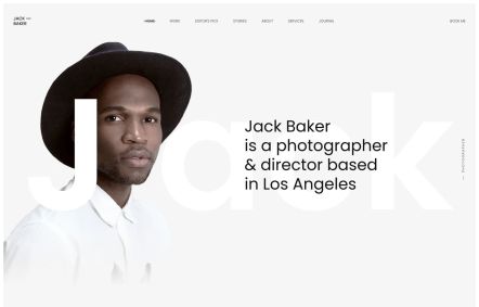 Jack Baker Joomla template Home Page in White Black Style