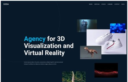 Soda Joomla template Home Page in White Blue Style