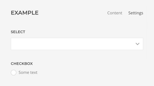 Tabs with fields