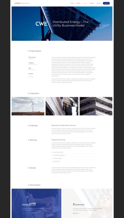Morgan Consulting Joomla Template Case Study Layout