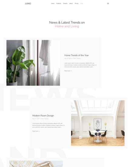 Juno Joomla template Post Index Layout