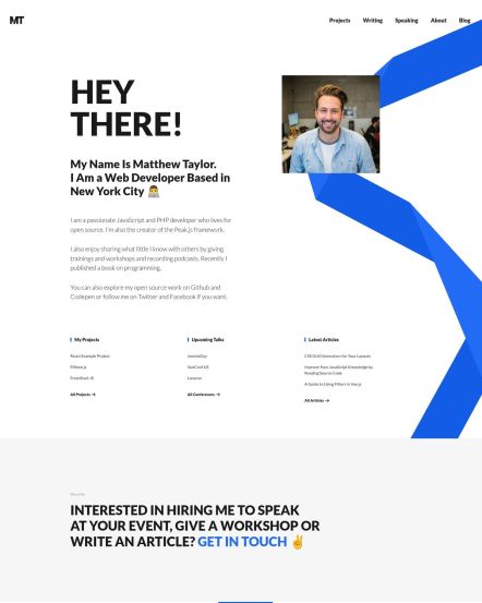 Matthew Taylor Joomla template About Layout