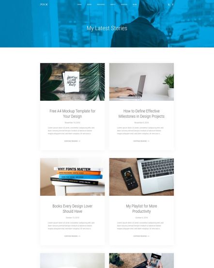 Max Joomla template Post Index Layout
