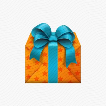 Gift Orange Blue Icon