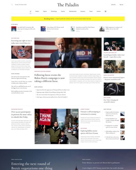 Paladin WordPress theme Home Layout