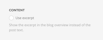 Excerpt option