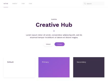 Creative Hub WordPress Theme White Purple Style