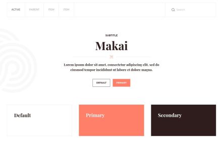 Makai Joomla template UI Elements in White Red Style