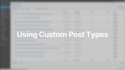 Custom Post Types Documentation Video for WordPress