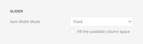 Panel slider item width mode