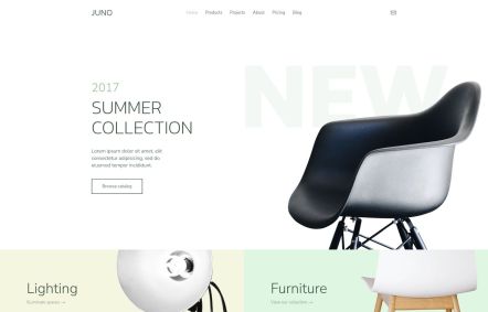 Juno Joomla template Home Page in White Green Style