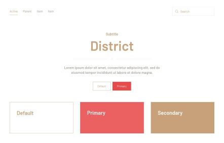 District Joomla template UI Elements in White Red Style