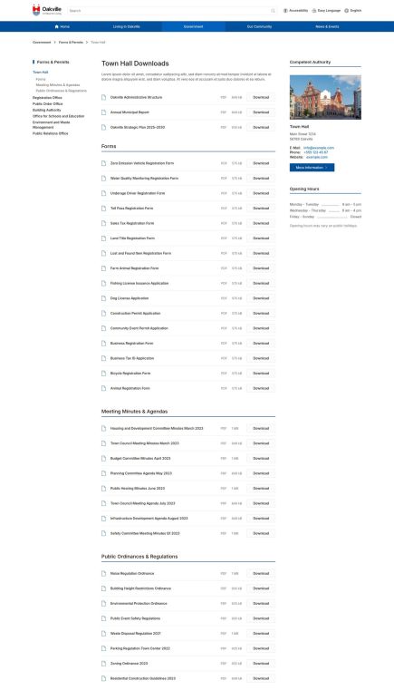 Oakville Joomla Template Index Layout