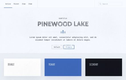 Pinewood Lake Joomla template UI Elements in Light Blue Style
