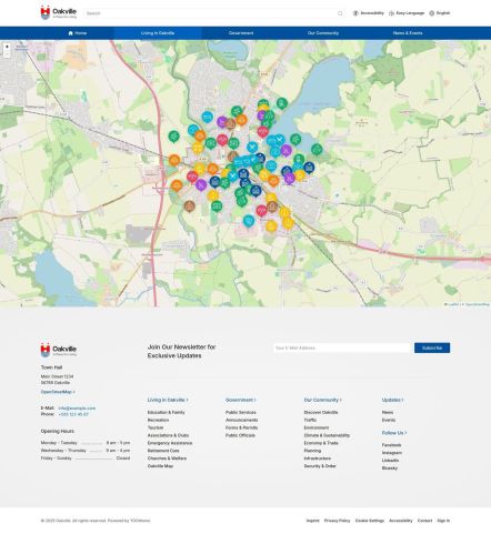 Oakville Joomla template Map Layout