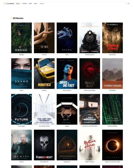 Framerate WordPress theme Movie Index Layout