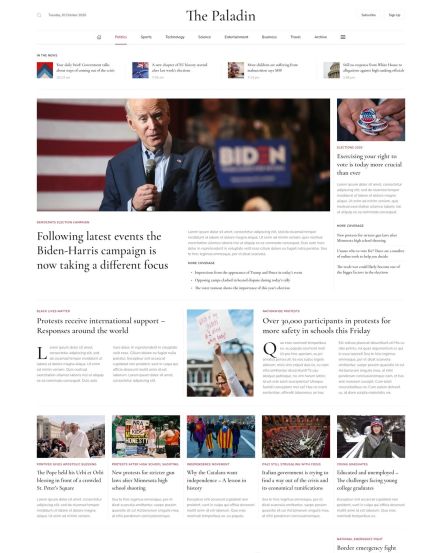 Paladin WordPress theme Politics Layout