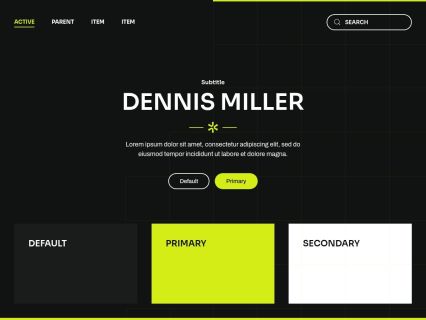 Dennis Miller WordPress Theme Black Green Style