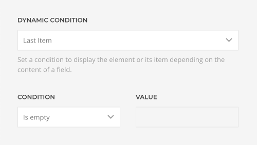 Dynamic conditions for multiple items source