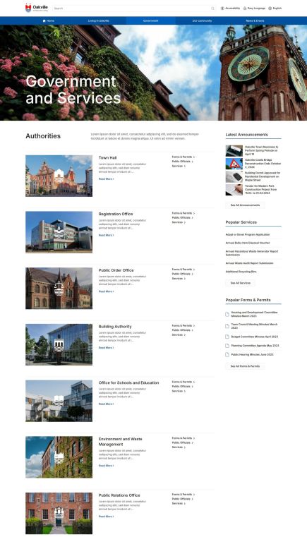 Oakville WordPress Theme Index Layout