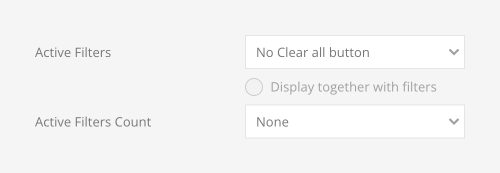 Products filter active filters