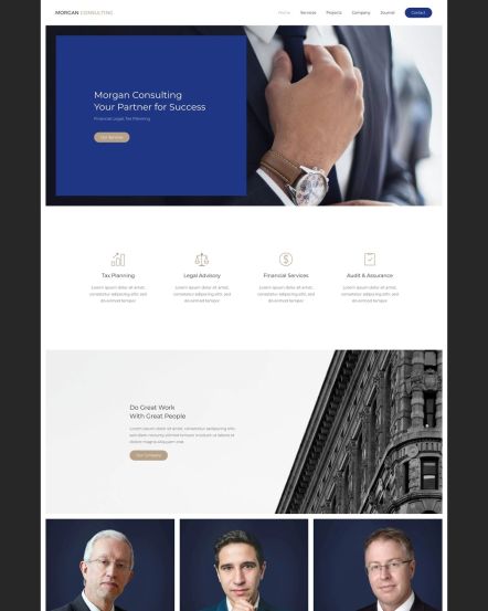 Morgan Consulting Joomla template Home Layout