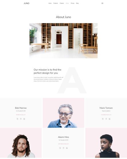 Juno Joomla template About Layout