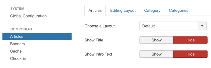 Content field option