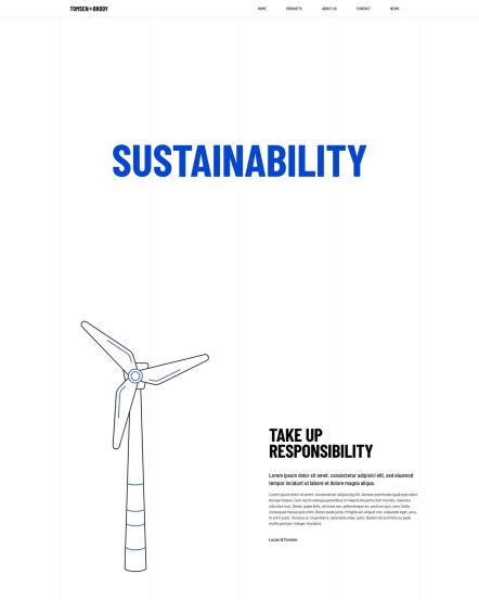Tomsen Brody Joomla template Sustainability Layout