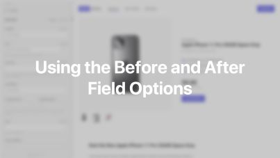 Field Options Before and After Documentation Video for Joomla