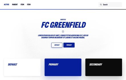 FC Greenfield Joomla template UI Elements in White Blue Style