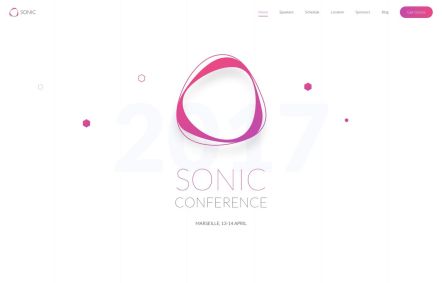 Sonic Joomla template Home Page in White Pink Style