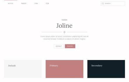 Joline Joomla template UI Elements in Light Pink Style