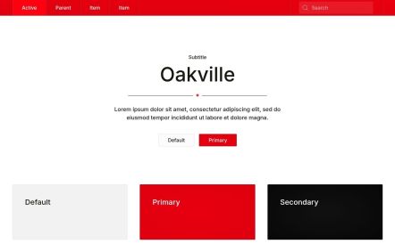 Oakville Joomla template UI Elements in White Red Style