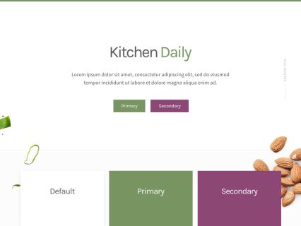 Kitchen Daily WordPress Theme White Darkgreen Style