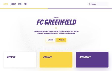 FC Greenfield Joomla template UI Elements in White Yellow Style