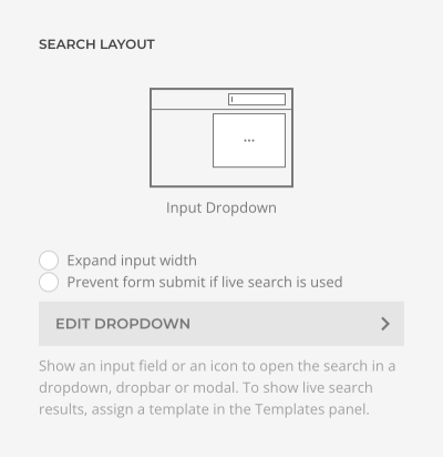 Search layout